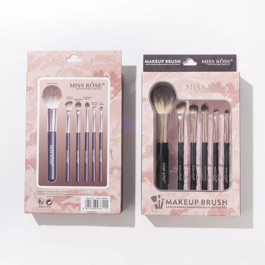 Professional 6 Marble Makeup Brush Set