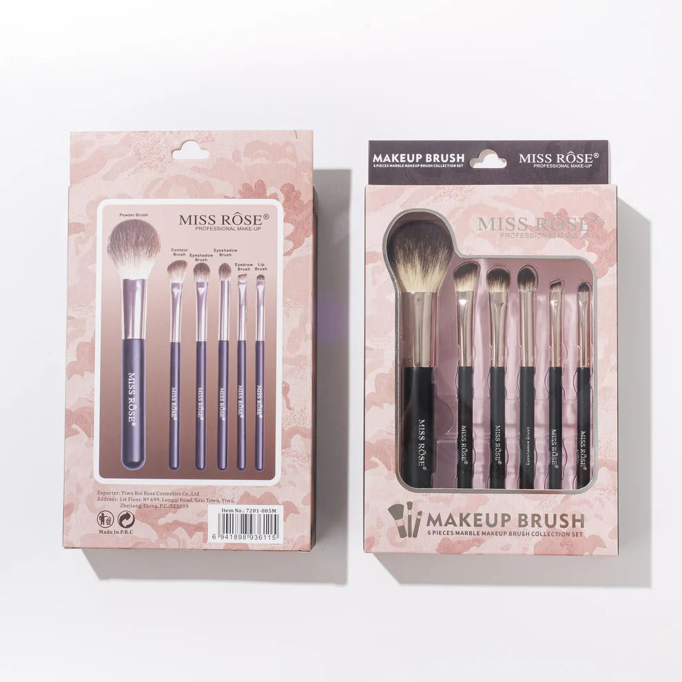 Professional 6 Marble Makeup Brush Set